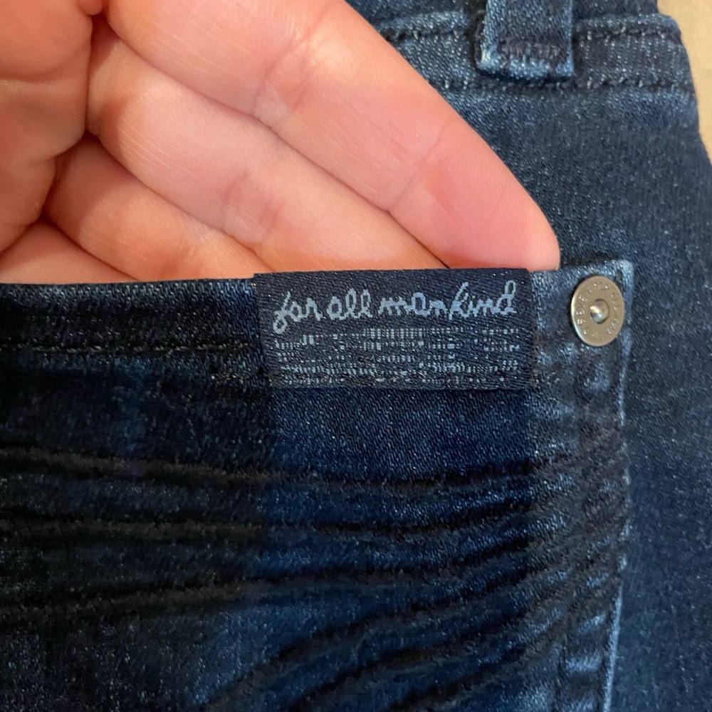 7 For All Mankind Dark Indigo Flare Jeans - Picture 4 of 7